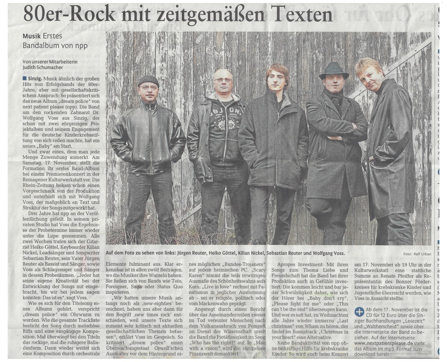Rheinzeitung vom 25.10.12
